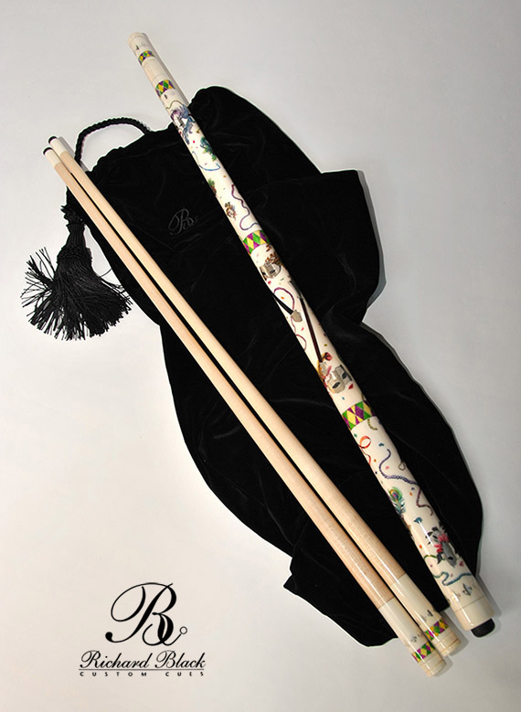 Mardi Gras, Richard Black Custom Cues.