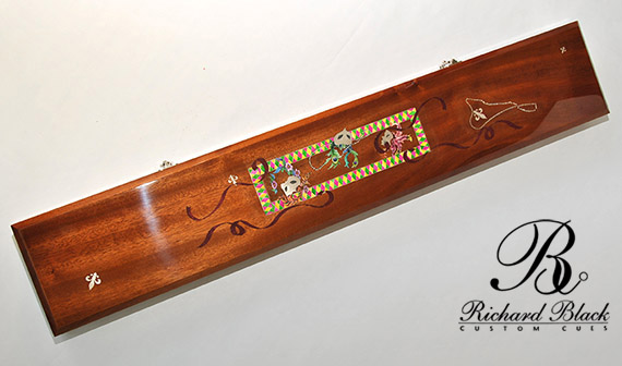 Mardi Gras, Custom Designed Presentation Case by Richard Black Custom Cues.