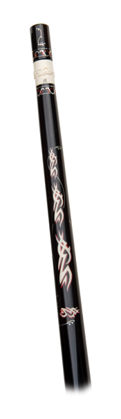 Tattoo, custom designed pool/billiard cues.